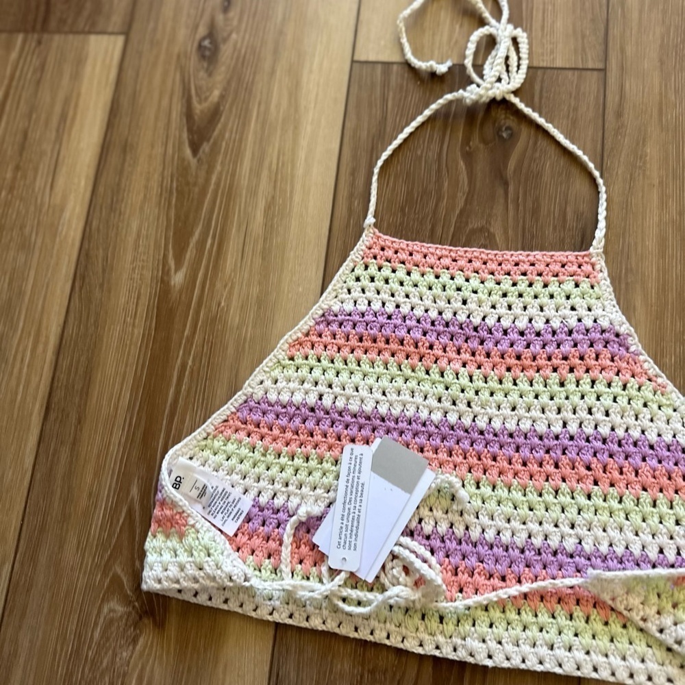 BP womens Multicolor Crochet Halter Top size small NWT - Picture 5 of 5